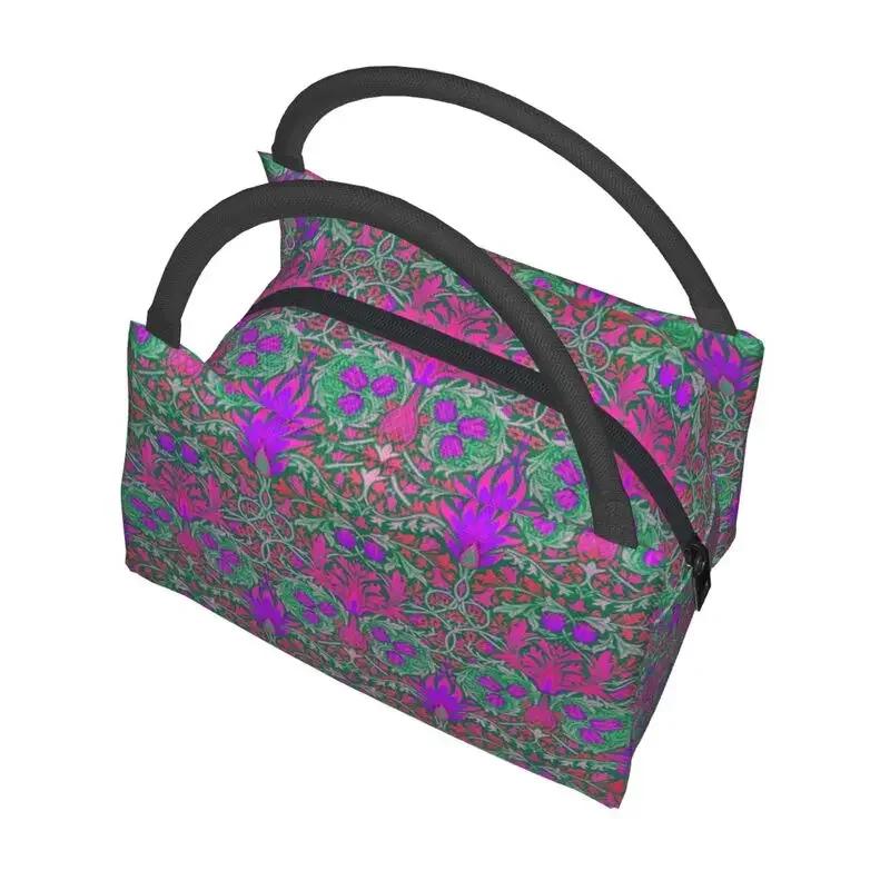 William Morris Insulated Lunch Bag for Women Portable Snakeshead Cooler Thermal Lunch Box Beach Camping Travel Shoulder Bag