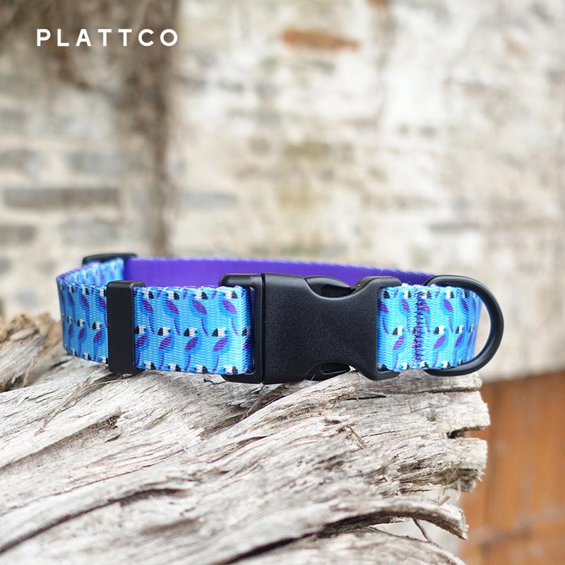 PLATTCO Printed Animal Pattern Pet Collar, Nylon, PDC315 M 2.5cm (42-48cm)