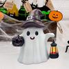 Солнечная Милая Статуэтка Привидения Хэллоуин Настольное Украшение Атмосферостойкая Ручной Работы Смола Тыква Фигурка Привидения со Светом