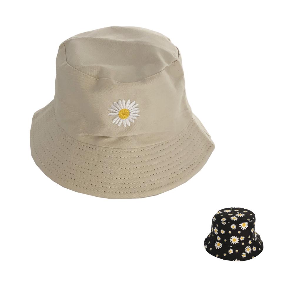 Double Sided Bucket Hats for Men Women Sunscreen Sun Cap Little Daisies Spring Fisherman Hat