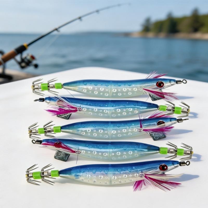 Professional Glowing Squid Jig Artificial Shrimp Pattern Fishing Hook Sea Fishing Baits Cuttlefishes Fishing Baits Tool