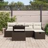 VidaXL Ensemble de Canapé de Jardin de 6 pièces avec Coussins Marron en Rattan 3359825