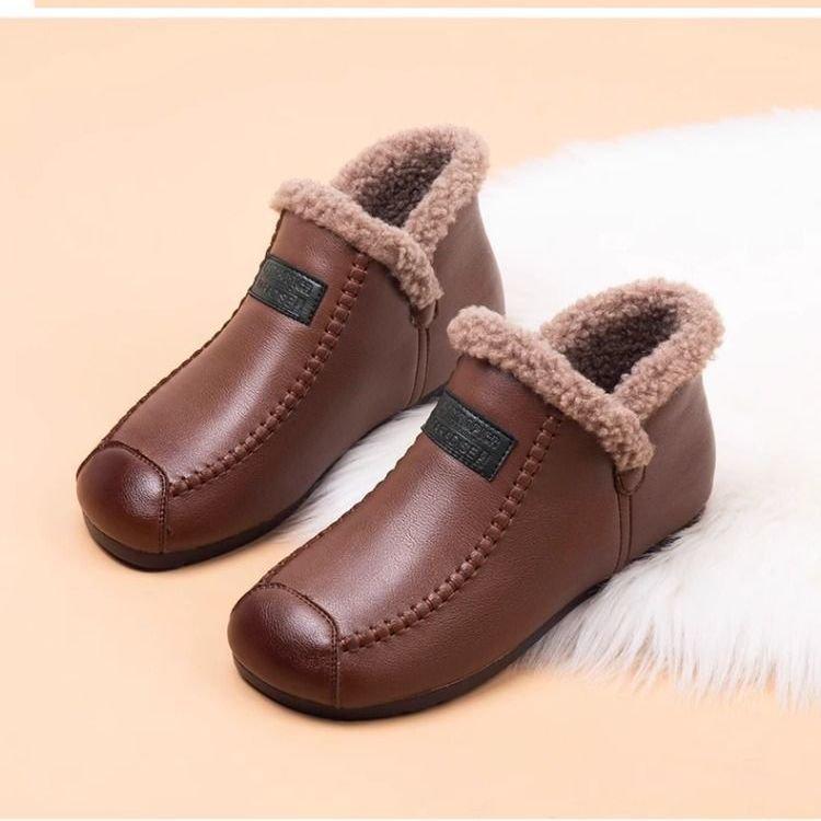 

Зимние новые женские бархатные туфли Doudou на плоской подошве с одной педалью, теплые повседневные туфли для мам с мягкой подошвой, хлопковые туфли Mao Mao 41