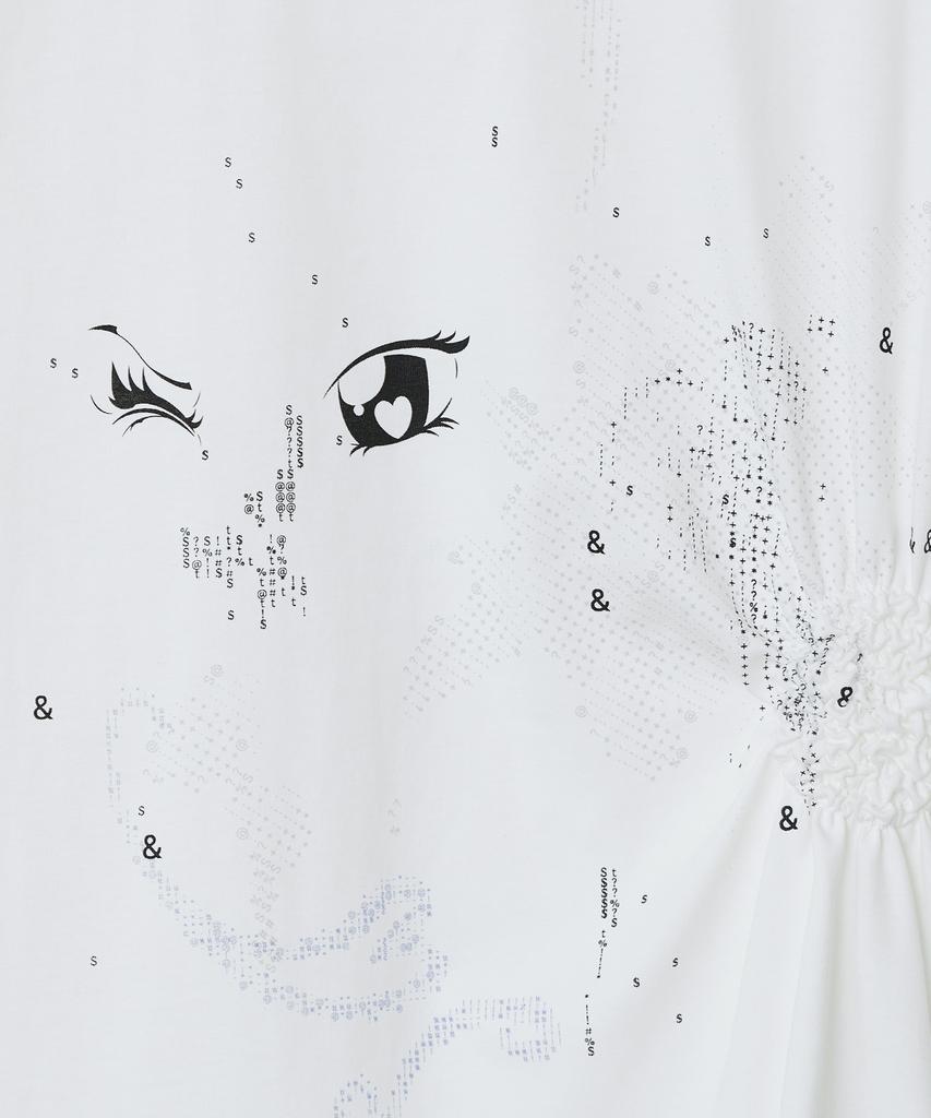 Taibseobiseu Scattered Ruched Top [White]