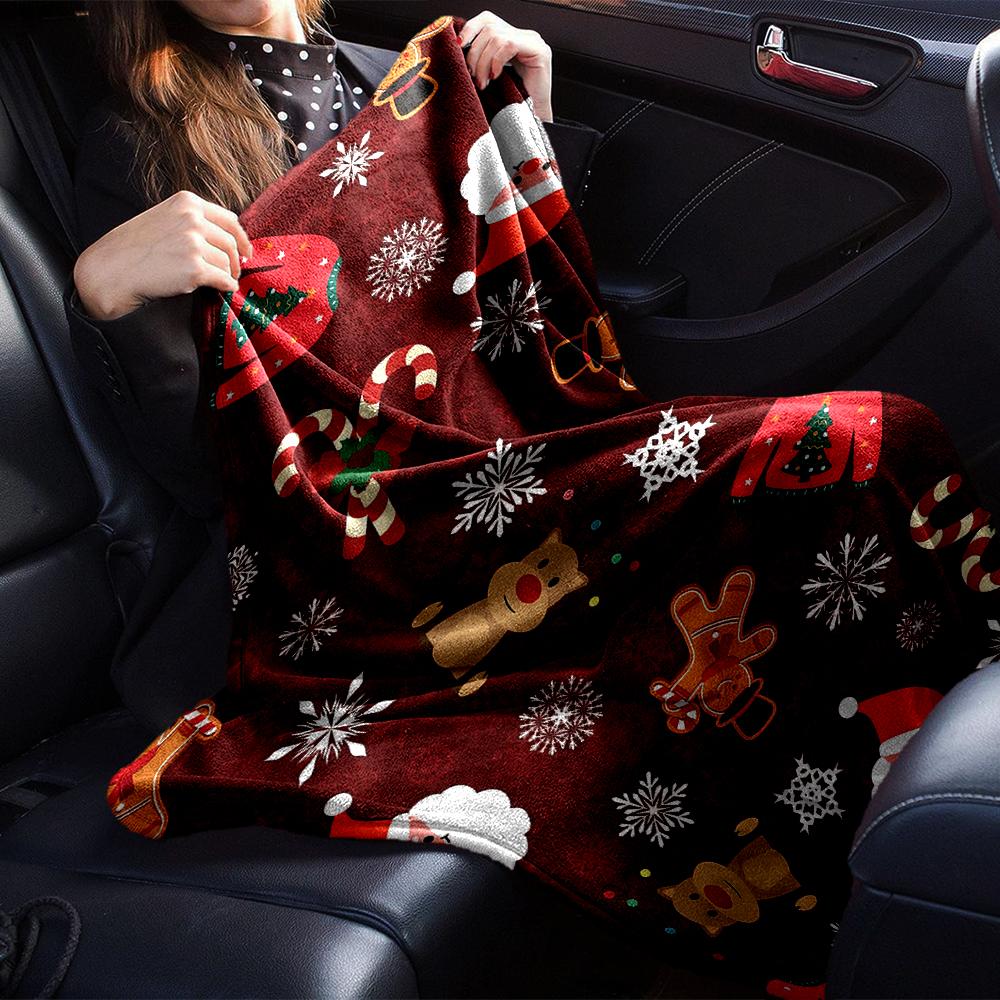 Christmas Ornament Blanket Soft Throw Blanket For Home Bedroom Bed Sofa Travel Office Solid Christmas Blanket
