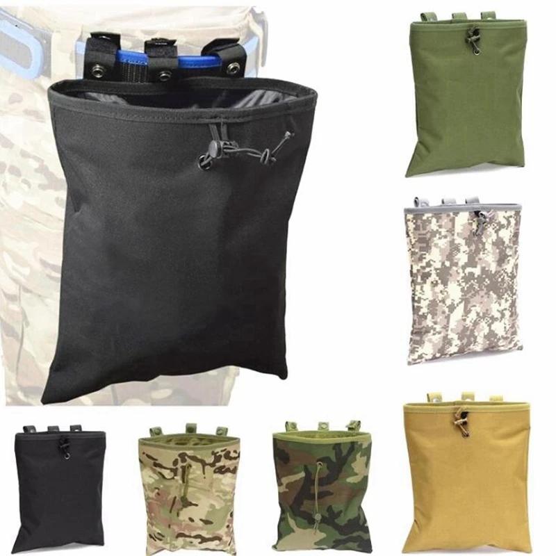 

Molle Dump Pouch Tactical Mag Recovery Bag Drawstring Magazine Recycling Storage Pack Outdoor Hunting Gear Waist Pack Utility хакі