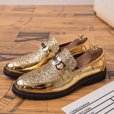 Pantofi de lux aurii pentru bărbați, tip taur, Pantofi pentru costum bărbați, Pantofi casual formali de afaceri din piele, Pantofi pentru nuntă bărbați, Pantofi italieni de gală