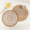 Heat Resistant Braided Place Mats Non-Slip Cup Coaster Mat Vintage Round Placemat  Dining Table