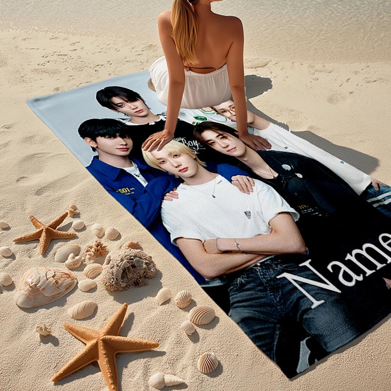 Custom Name Ultra-Soft Beach Towel with BOYNEXTDOOR Theme,Ideal for Pool - Camping, Diving - Perfect Travel Essential, Vibrant Beach Towel.