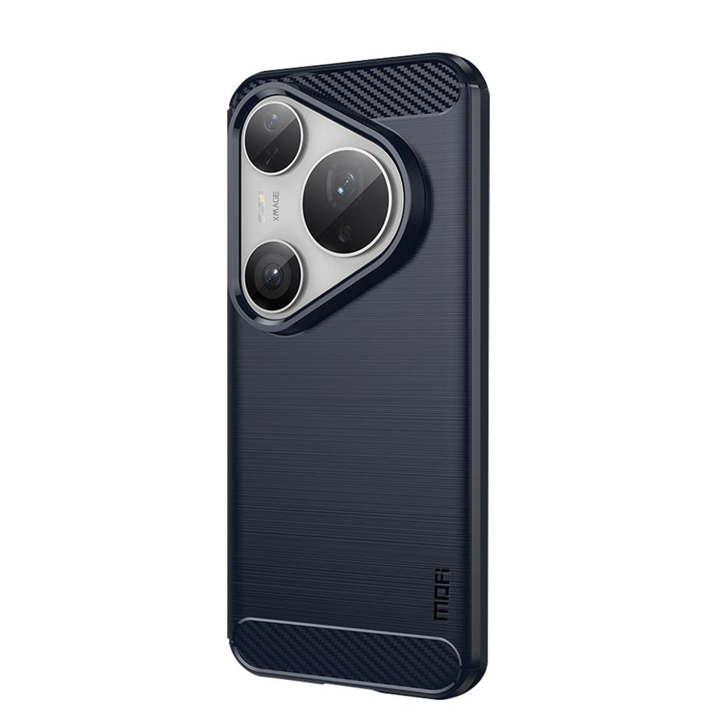 Pro Huawei Pura 80 Pro Zadní kryt MOFI Kartáčovaná textura Uhlíkové vlákno Měkké TPU pouzdro