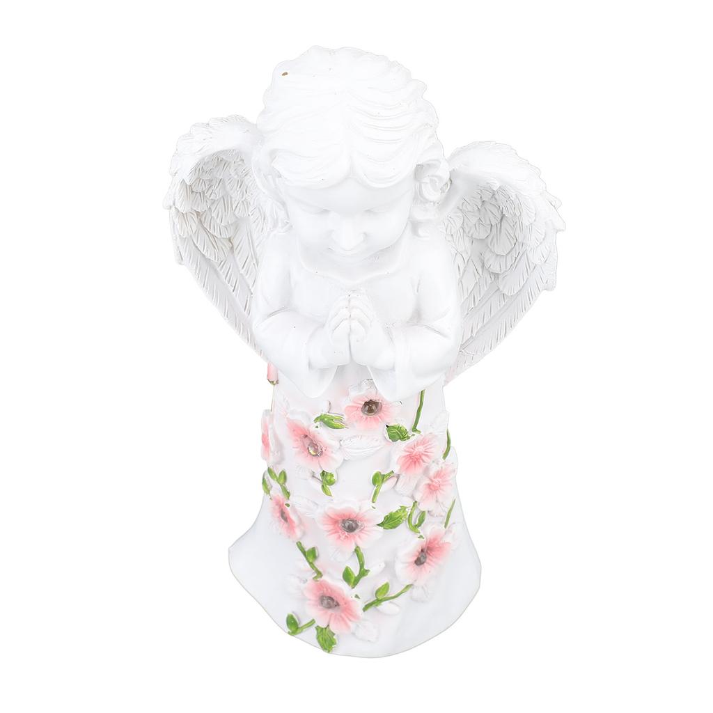 Solar Gartenstatue Engel mit Sukkulente Außendekor Rasenfigur Gartenfigur für Terrasse Balkon Hof