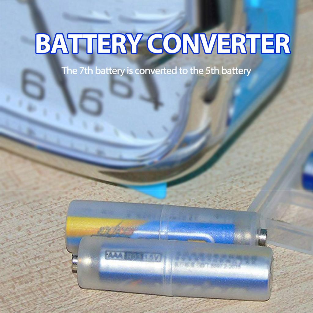 4Pcs Portable Battery Converter Adapter pacer Switcher Case Box AAA to AA Size Storage Boxes Semi-Transparent Hard Plastic Case