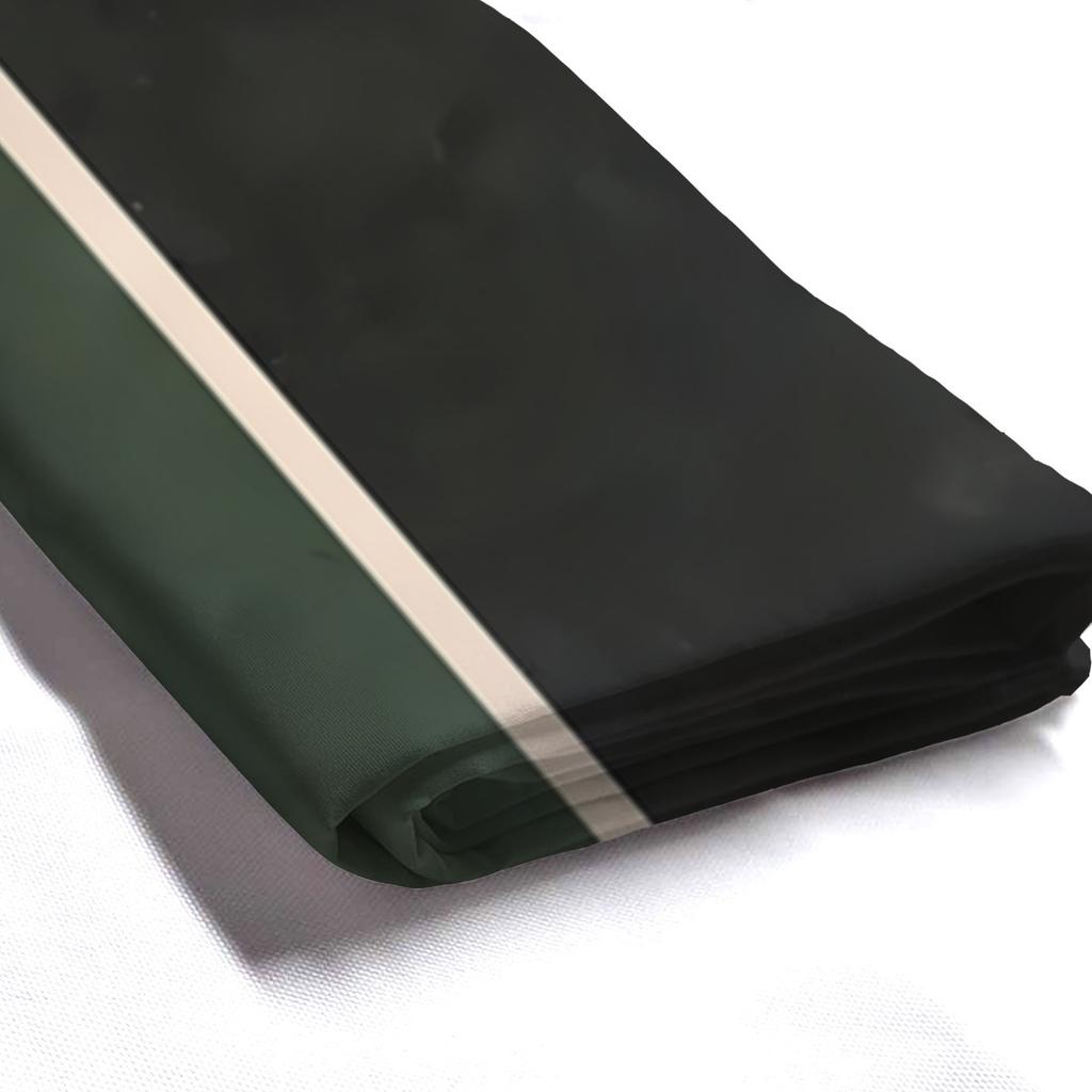 Modern Vertical Stripe Shower Curtain – Dark Green & Beige Panels, Minimalist Design, Polyester, Includes Hooks
