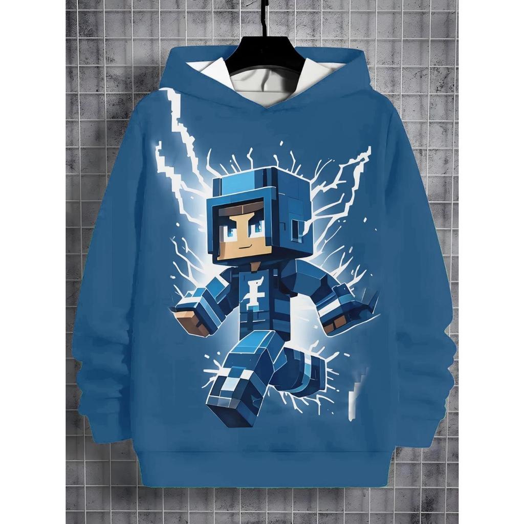 Çocuk giyimi, erkek çocuk kapüşonluları, uzun kollu, moda baskılı, ilkbahar ve sonbahar kazakları