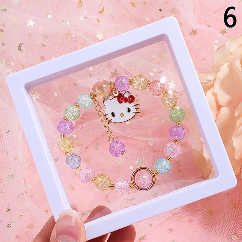 Sanrio Cute Cartoon Beaded Bracelet Kuromi Cinnamoroll Colorful Bead Bracelet Sweet Girlfriend Gifts Toys For Girls