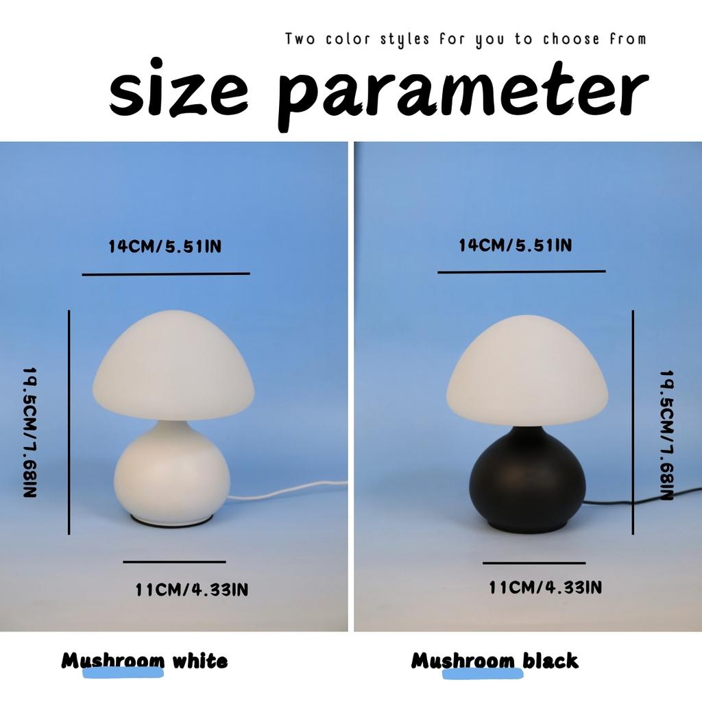 Modern Creative Mushroom Table Lamp, USB Powered - LED Bedside Lamp for Living Rooms, Bedrooms, Study Rooms, and Home Offices