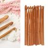 12Pcs/set Bamboo Crochet Hooks Needles Crochet Handmade Sewing Needles Knit Weave Crafts Household DIY Knitting Tools