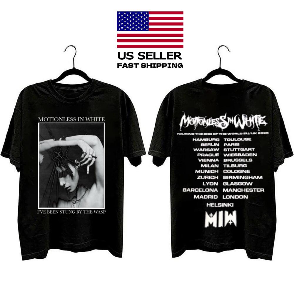 Новая футболка Motionless In White 2025 US Tour Все размеры Унисекс XXXXL