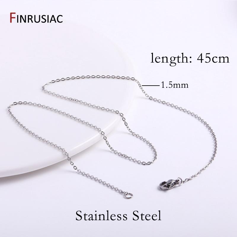 

1.2mm/1.5mm Stainless Steel Necklace Chains 45cm O-Shape Necklace For Jewelry Making Necklace Making Finddings 2 pieces