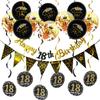 Rose Gold Black 16th Birthday Banner & Balloon Set