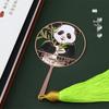 Cute Panda with Tassels - Peach Blossom Art Bookmark