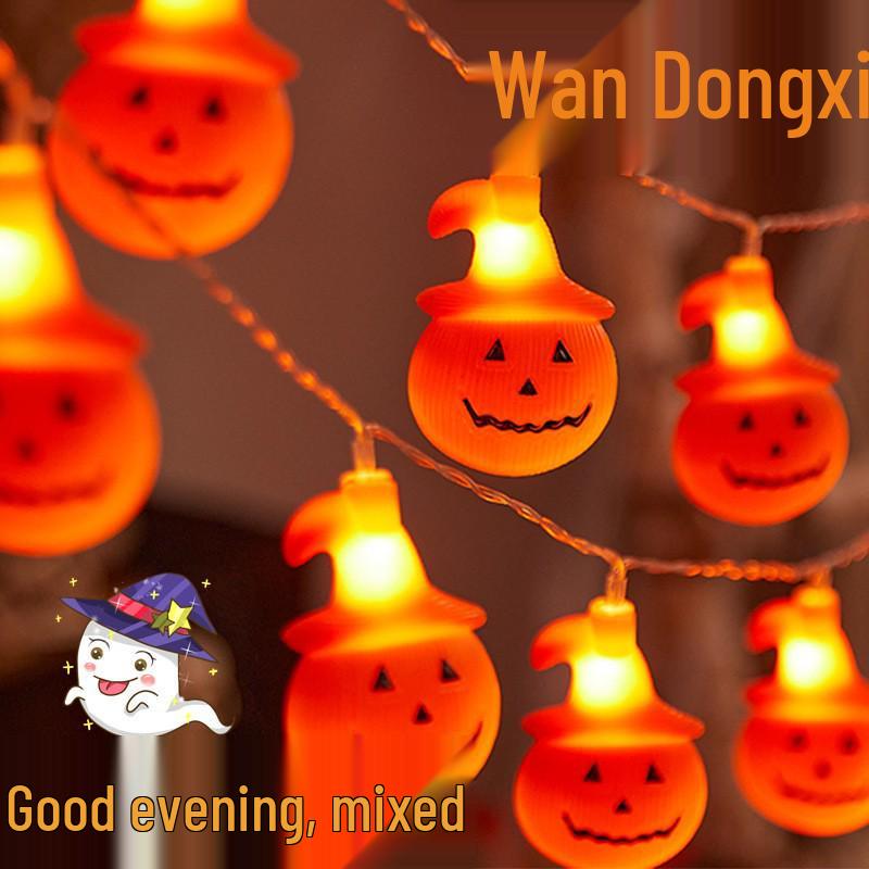 LED Halloween String Lights - Pumpkin, Ghost & Skeleton Waterproof USB/Battery Decorative Lights