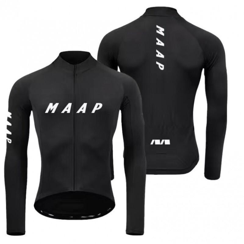 MAAP Cycling Jersey Long Sleeve Performance Top Road Bike Riding Breathable Quick-Dry Ice Silk Fabric Unisex