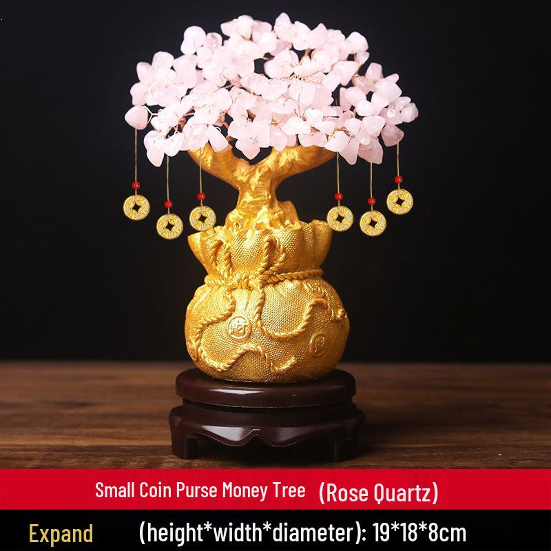 Citrine Crystal Money Tree Ornament for Home Decor
