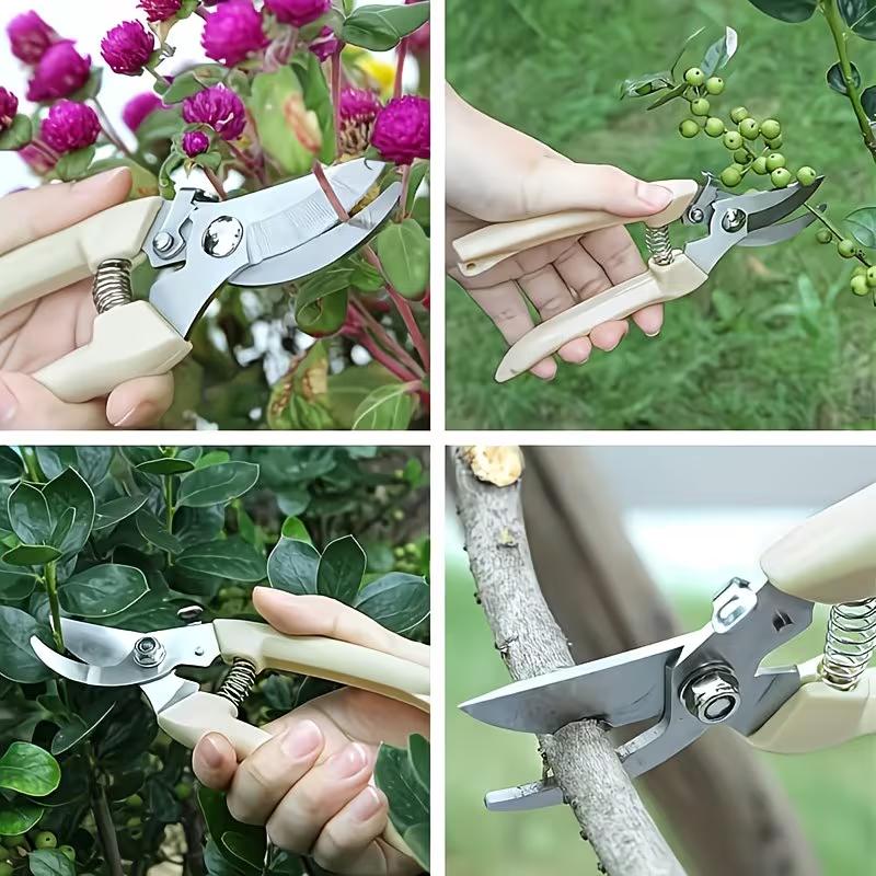 Heavy Duty Pruning Shears Garden Scissors Stainless Steel Bypass Pruner for Trees, Flowers, Bonsai and Gardening Use