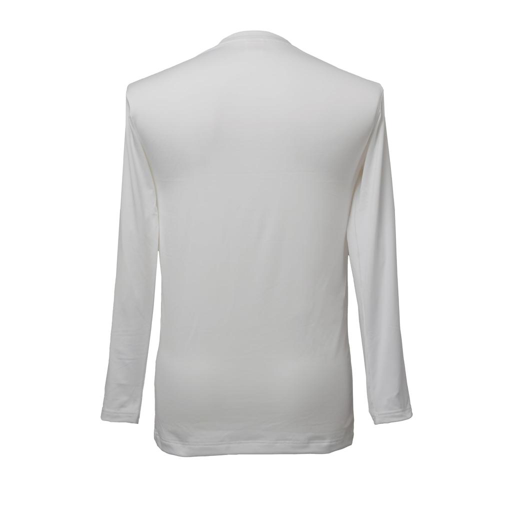 BVD Instant Warm Round Neck Long Sleeve Soft Size L Fleece-Lined T-Shirt, Warm, Moisture-Wicking, Stretch, Anti-Static, Touch, Men's, Off-White,