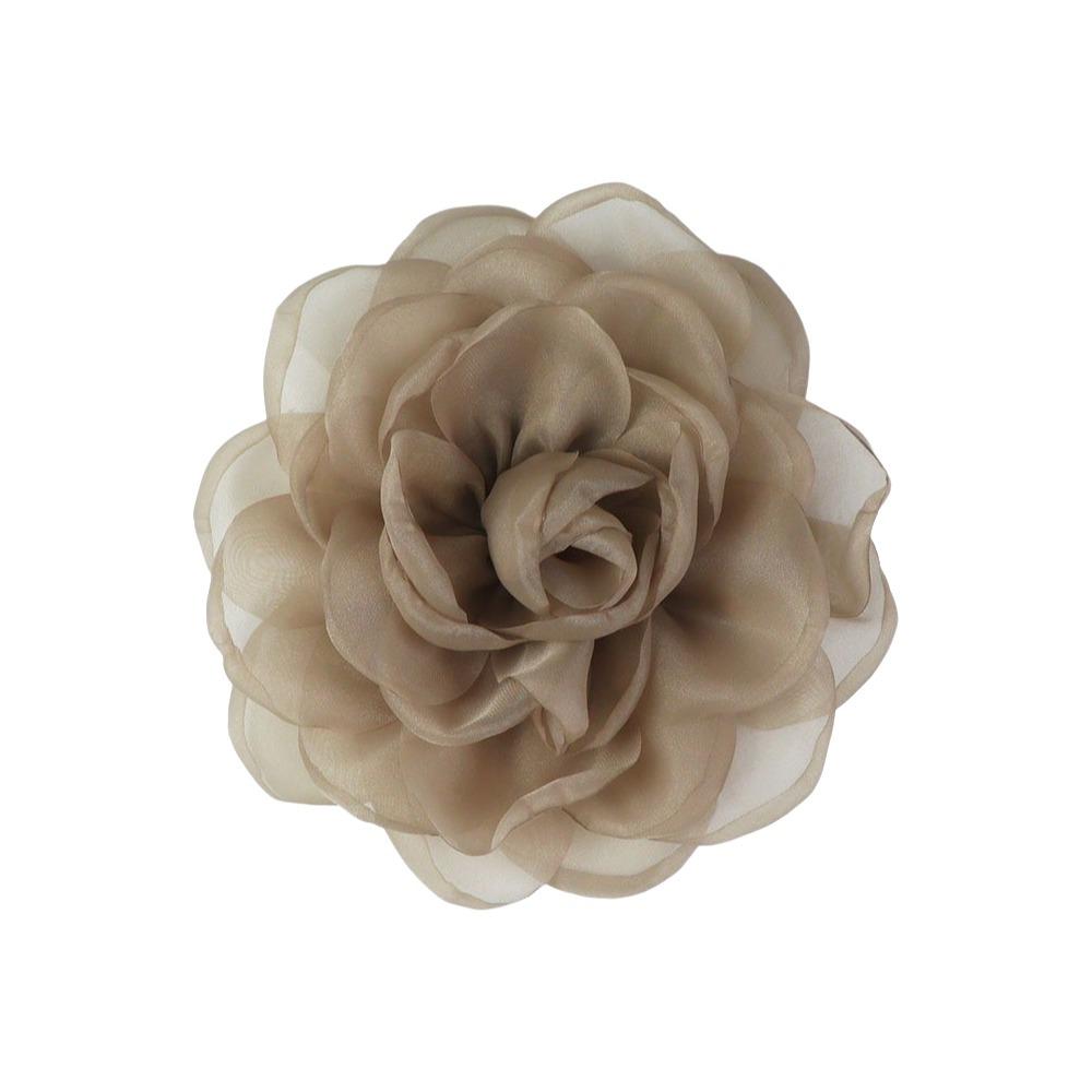 Broche Fleur en Organza Épingle à Cheveux Fleur Surdimensionnée Nouvelle Boucle pour Foulard Accessoires Vestimentaires