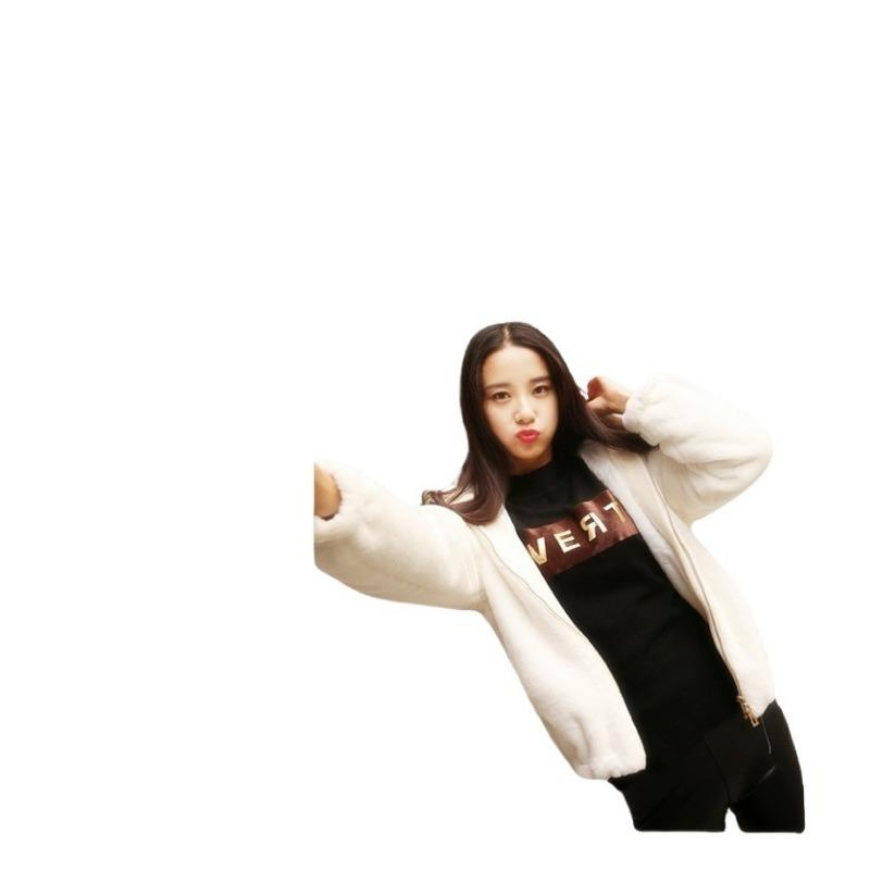 Loose Autumn and Winter New Plush Thickened Hooded Women's Imitation Mink Short Fur Jacket