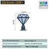 Super Bright LED Diamond Post Cap Light - Waterproof Outdoor Garden & Courtyard Lamp