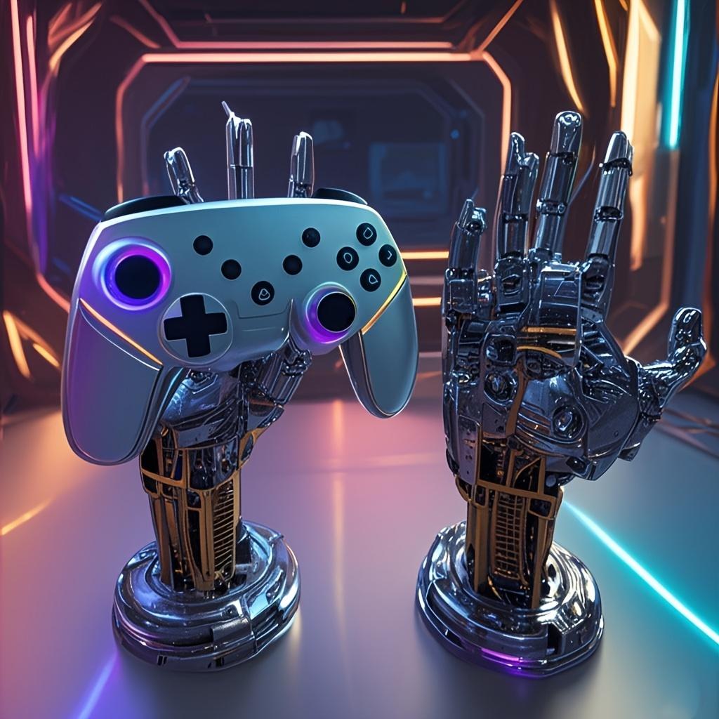 1 Stück Cyberpunk 3D-gedruckter Gamecontroller-Ständer, Multifunktionaler Desktop-Organizer für Controller und Handys, Ideales Geschenk für Gamer, Weihnachtsgeschenk