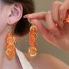 Silver needle round shell fringed earrings seaside vacation style temperament earrings fashion high sense versatile earrings wholesale