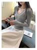 Melanoid V-Neck Coffee T-shirt: Women's Slimming Long Sleeve Base Layer for Autumn/Winter