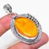 Natural Baltic Amber Gemstone 925 Sterling Silver Jewelry Pendant 2.44" AP-14109