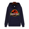 Men's High-end Quality Jurassic Park Pattern Print Autumn Winter Thick Warm Outdoor Hooded Hoodie Harajuku