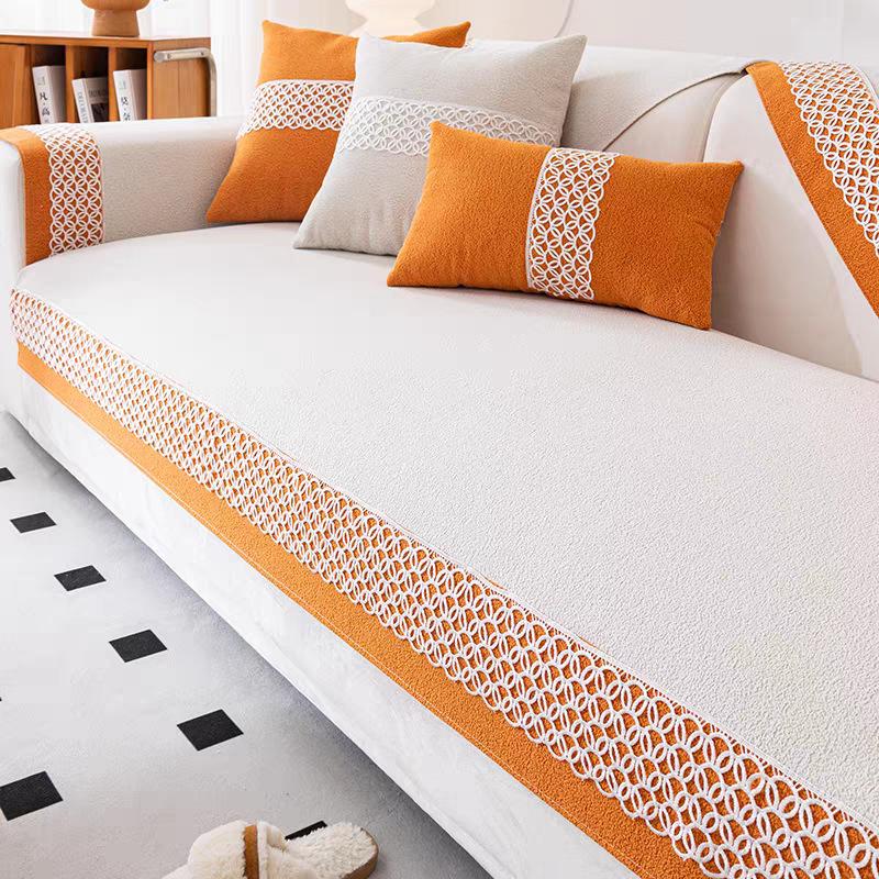 

Подушка для дивана из бархатной ткани Loop, зимняя утолщенная подушка для гостиной, нескользящий кожаный чехол для дивана, мягкое полотенце для дивана 70*70cm