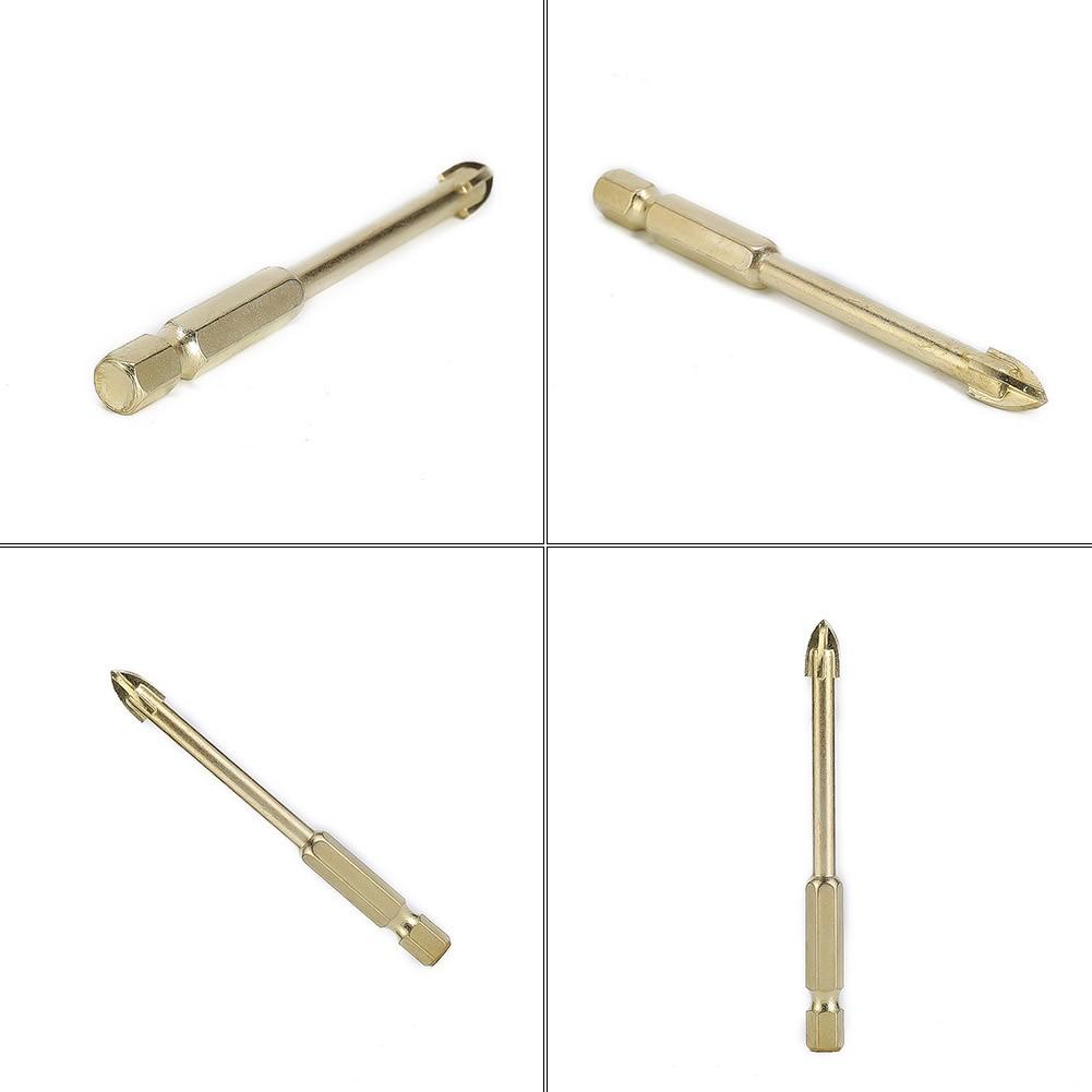 10pcs 6mm Ceramic Tile Marble Glass Drill Bits Spear Head Hex Shank