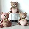 3D Matte Standing Bear Foil Balloons Bear Hold Heart Wedding Birthday Party Decoration Balloons Gifts Supplies