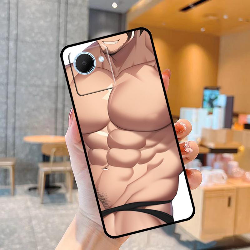 sexy Muscle Man Himbo Case For Realme C55 C33 C31 C35 C30 C11 C15 C25s C21Y GT Neo 5 3T 2T 8 9 10 11 Pro Plus