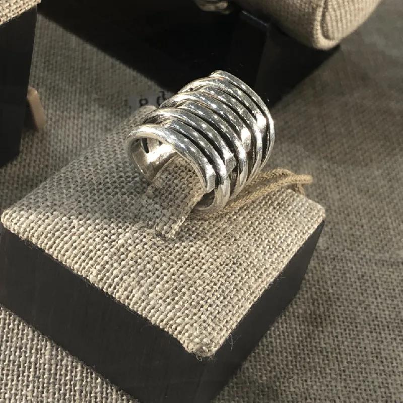 Silver Color Multilayer Simple Geometric Rings Charm Women Trendy Jewelry Vintage Party Accessories Gifts