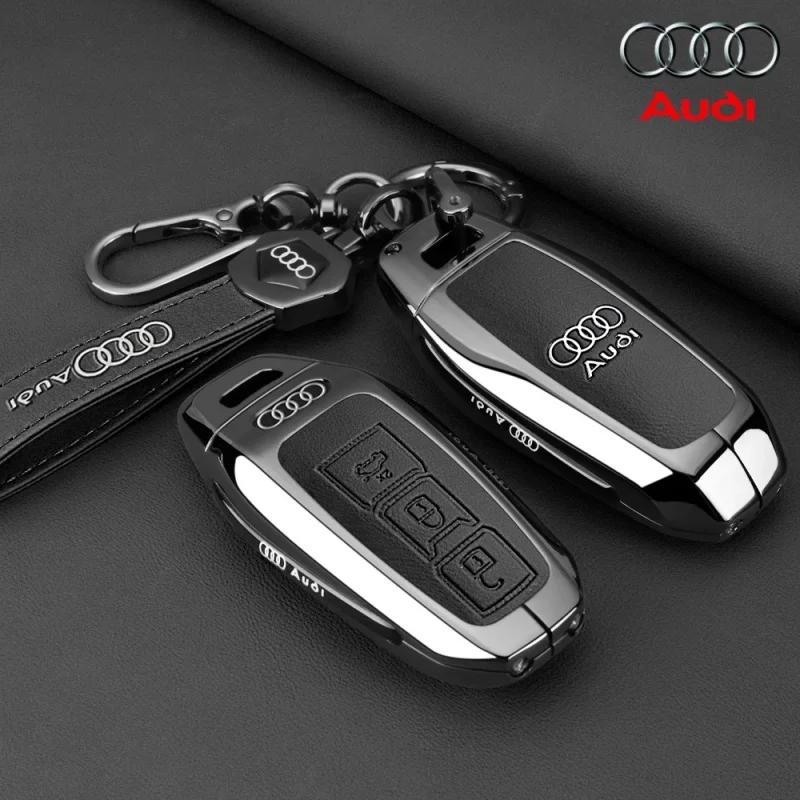 For Audi 8YFor Audi A3 A5L Q6 A6L A6 A7 Q7 Q3 Q5 New 2025 Accessories Zinc Alloy Car Smart Remote Key Case Cover Shell Holder Protector Fob