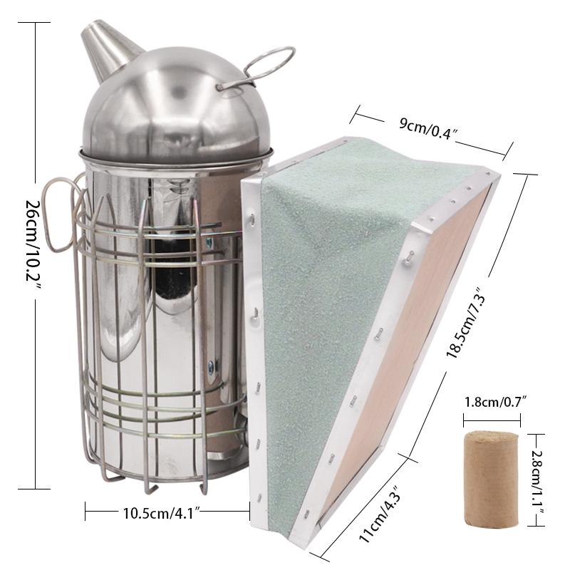 Stainless Steel Manual Bee Hive Smoker Transmitter Kit With Galvanized Sheet Beekeeping Tool Apiculture Smoke Sprayer or a Bomb
