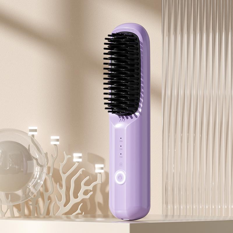 Compact Electric Hair Brush Ion Generator Digital Temperature Display Hot Comb Silky Smooth Hair Brushes