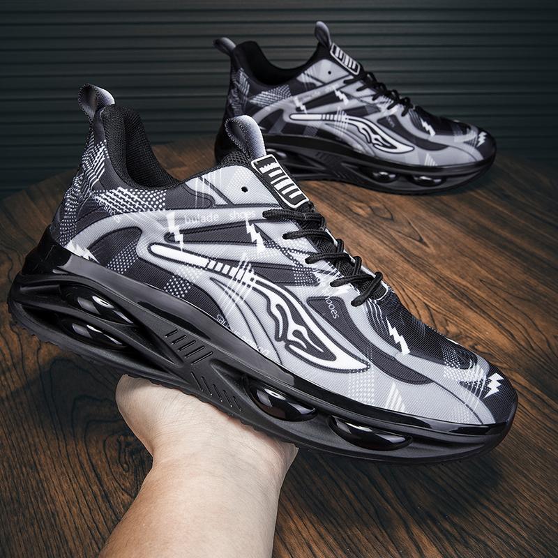

Дышащая летняя спортивная обувь для мужчин, большой размер, амортизация, повседневные кроссовки для бега, молодежные кроссовки на плоской подошве, для студентов, увеличивающие рост 45 чёрный