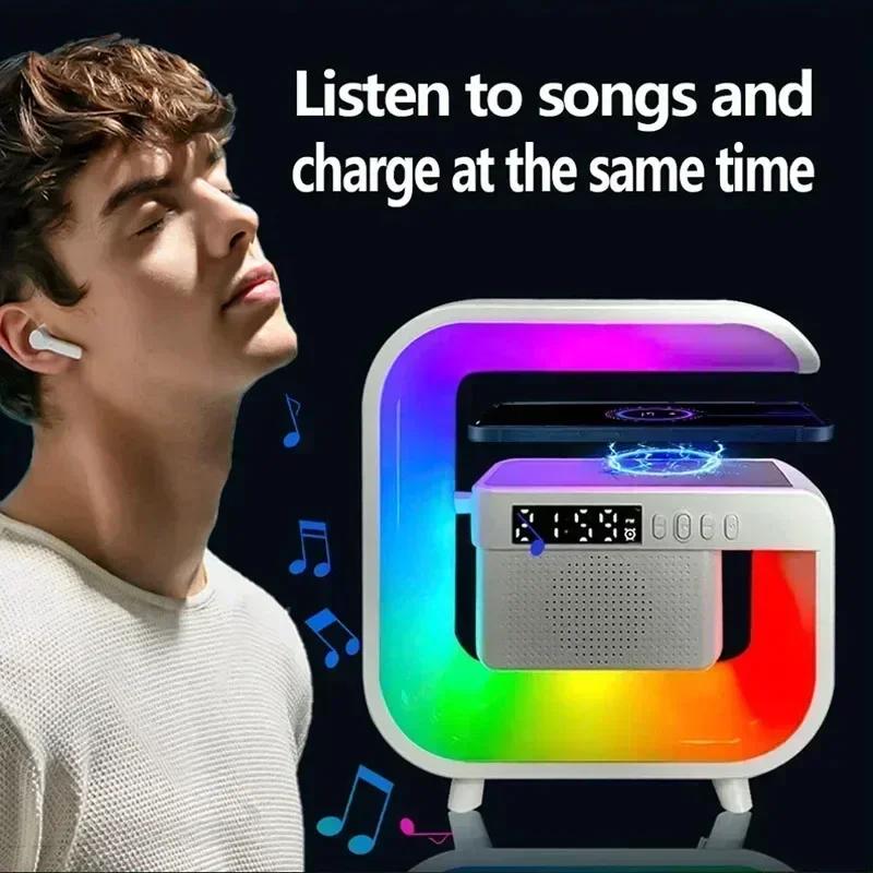 Multi Functional Audio Wireless Charging Dock RGB TF Night Light 15W iPhone Fast Charging Station Samsung Xiaomi Huawei