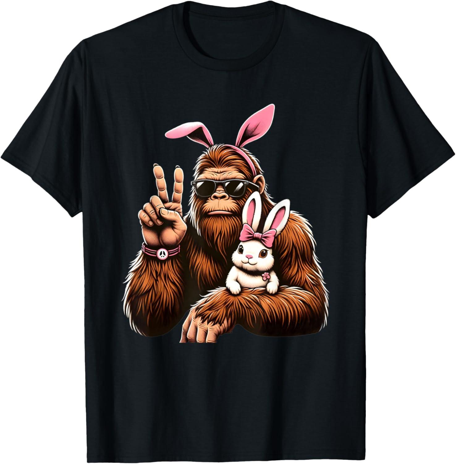 Bigfoot Bunny Funny Easter Day Sasquatch t shirt S