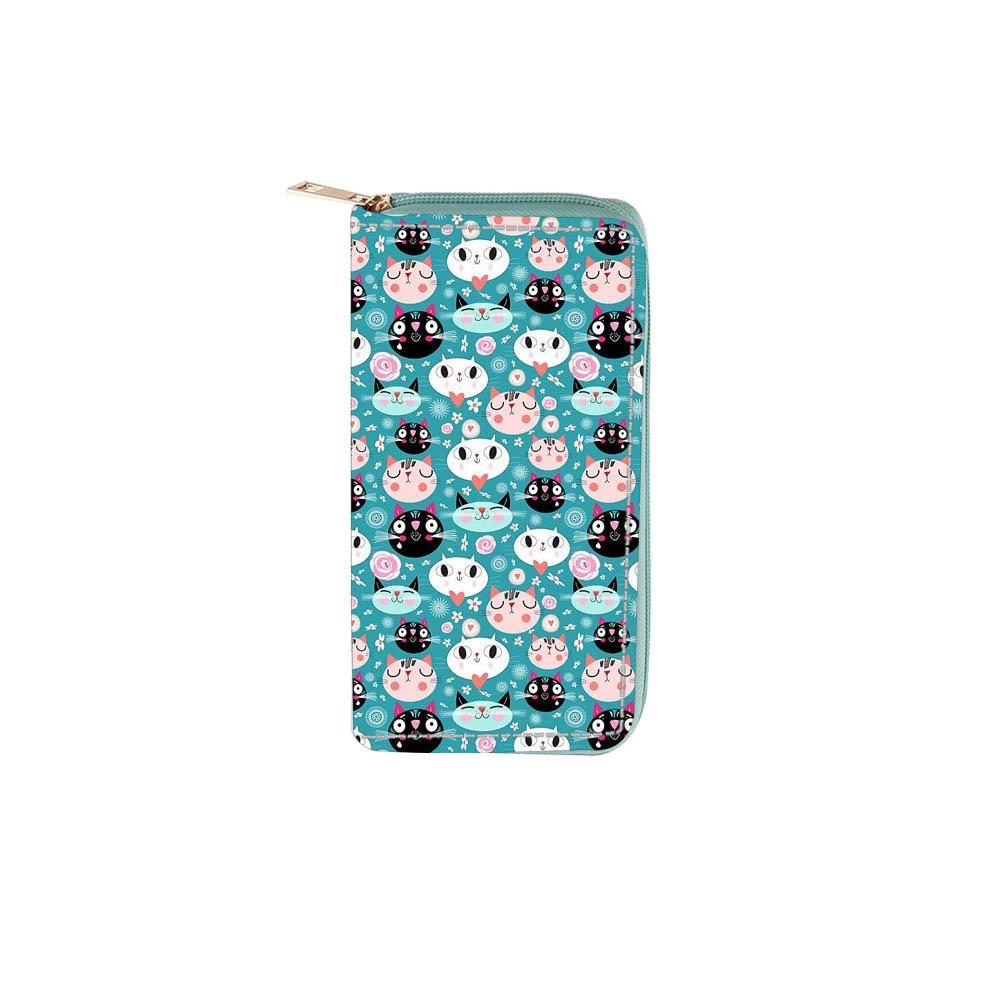 Kitten long zipper wallet cat wallet card bag